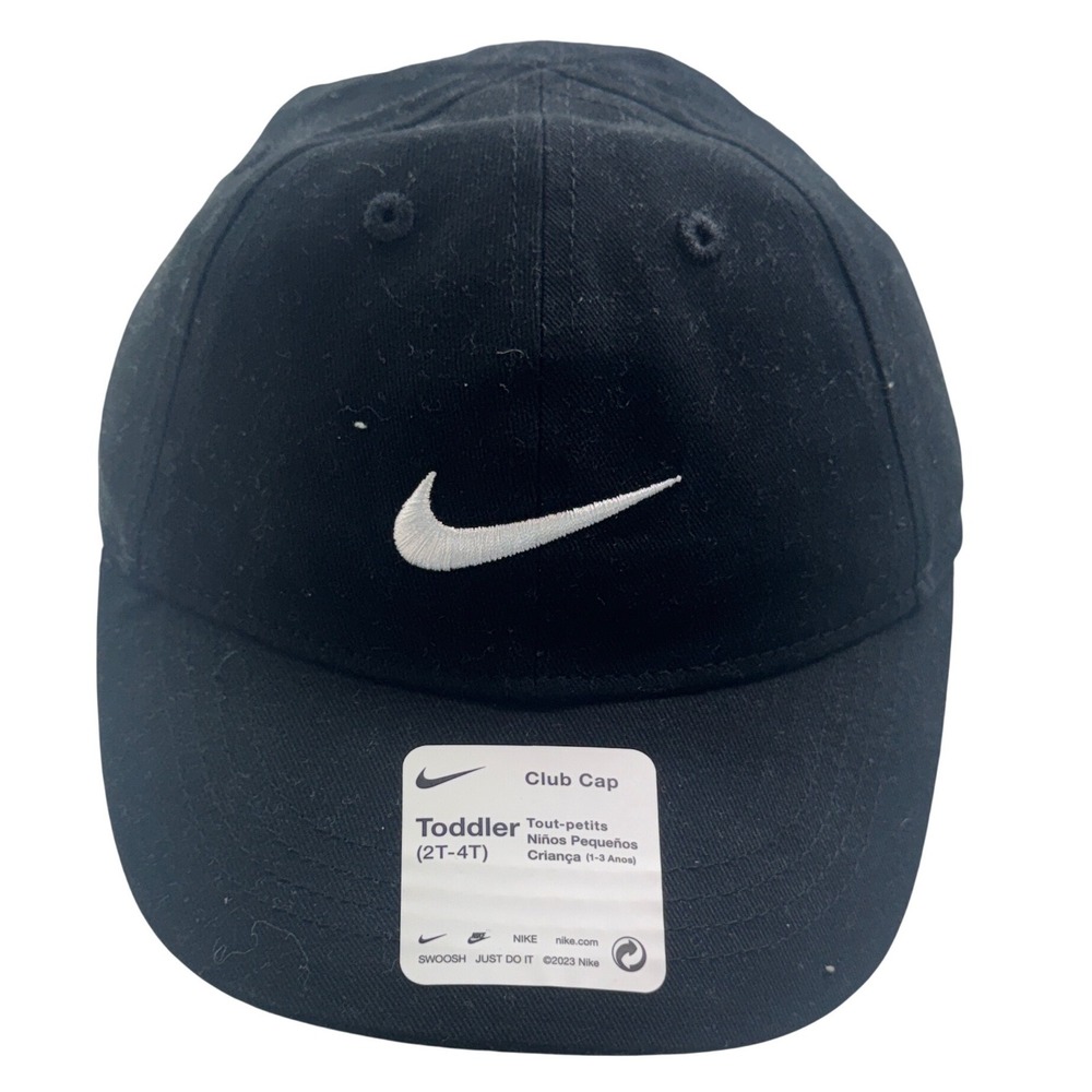 Nike Toddler Club Cap Black Swoosh Logo Adjustable Hat 7A2319-023 2T-4T